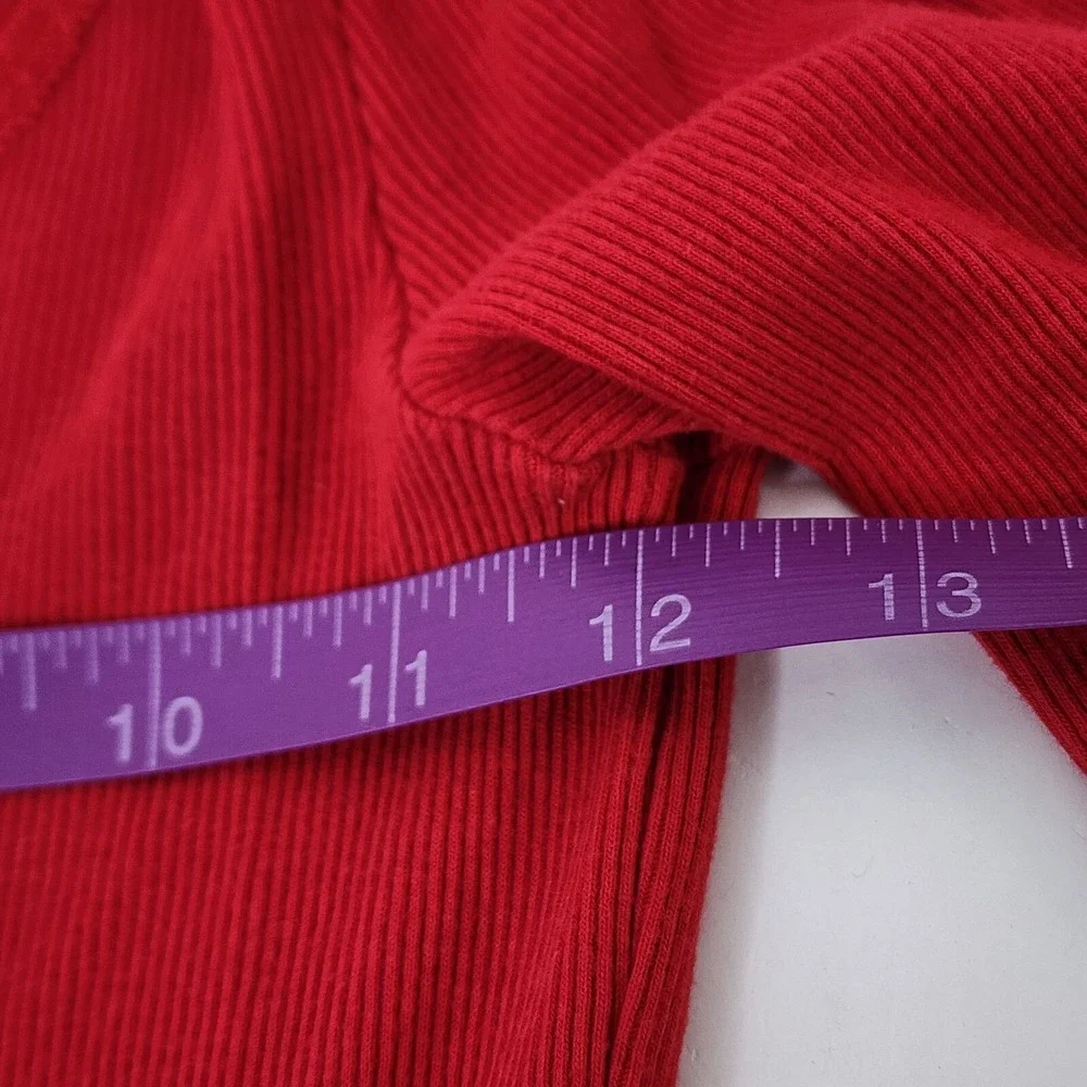 Disney Store Minnie Embroidered Shirt Womans Size Small‎ Red Longsleeve V Neck - Picture 7 of 9